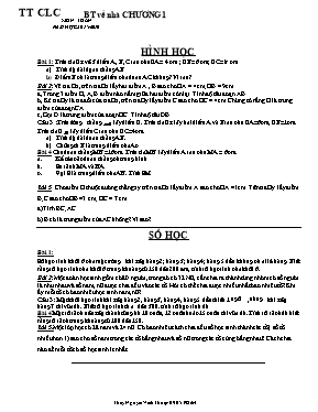 Bài tập về nhà chương 1 môn Toán năm học 2015 - 2016
